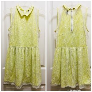 H&M Lime Green and White Lace Mini Dress